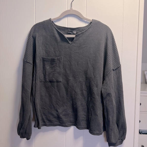 SHEIN Tops - SHEIN waffle knit sweater XL